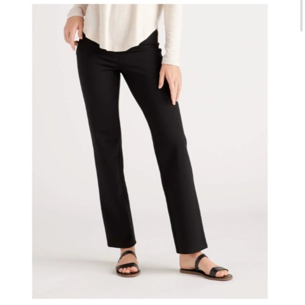 Quince Black Straight Leg Ponte Pants Size 30